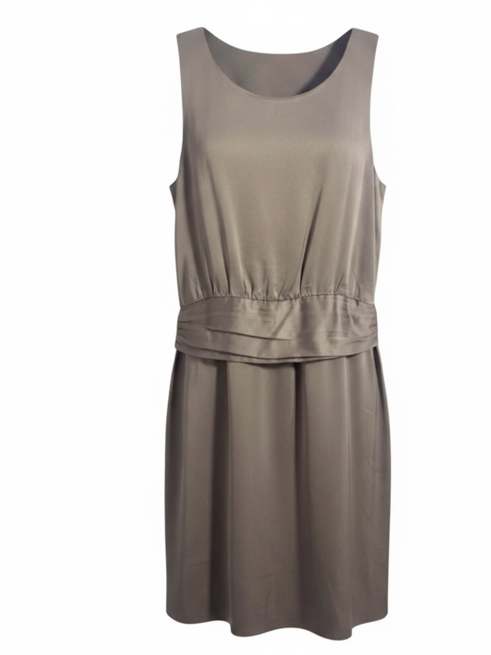 Theory Olive Green 100% Silk Harida Poignant Tank Dress with pleated waist  4